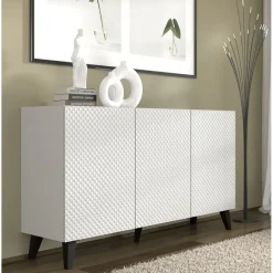 Homlando Dressoir Ravenna PC 150 3D glanzend wit (fronten) deuren gefreesd Hot