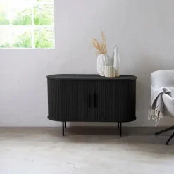 Giga Living Dressoir Zwart Eikenhout - 120x45x76cm - Nola New