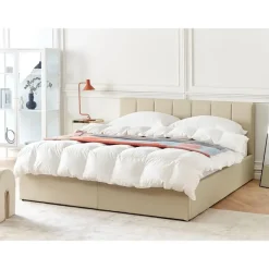 Beliani DREUX - Bed met opbergruimte - Beige - 160 x 200 cm - Polyester New