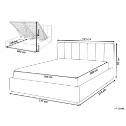 Beliani DREUX - Bed met opbergruimte - Beige - 160 x 200 cm - Polyester New