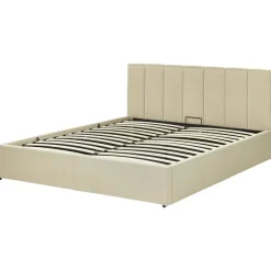 Beliani DREUX - Bed met opbergruimte - Beige - 160 x 200 cm - Polyester New
