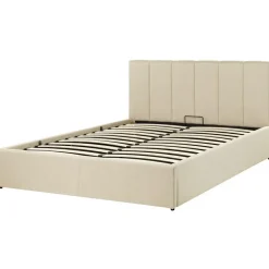 Beliani DREUX - Bed met opbergruimte - Beige - 140 x 200 cm - Polyester Discount