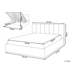 Beliani DREUX - Bed met opbergruimte - Grijs - 140 x 200 cm - Kunstleer Best
