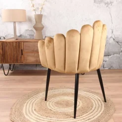 DS4U - Flower eetkamerstoel velvet goud Online