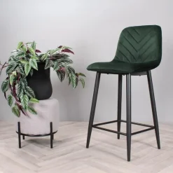 DS4U - Gaby barkruk velvet 65 cm 2.0 - groen Sale