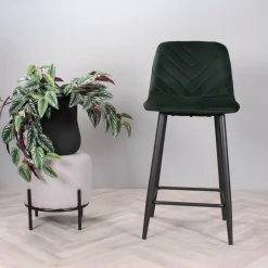 DS4U - Gaby barkruk velvet 65 cm 2.0 - groen Sale