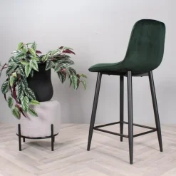 DS4U - Gaby barkruk velvet 65 cm 2.0 - groen Sale