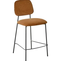 Leen Bakker DUETTE - Barkruk set van 2 - Goudbruin - Fluweel Online