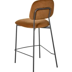 Leen Bakker DUETTE - Barkruk set van 2 - Goudbruin - Fluweel Online