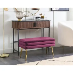 Beliani DURHAM - Bankje - Roze - Fluweel Clearance