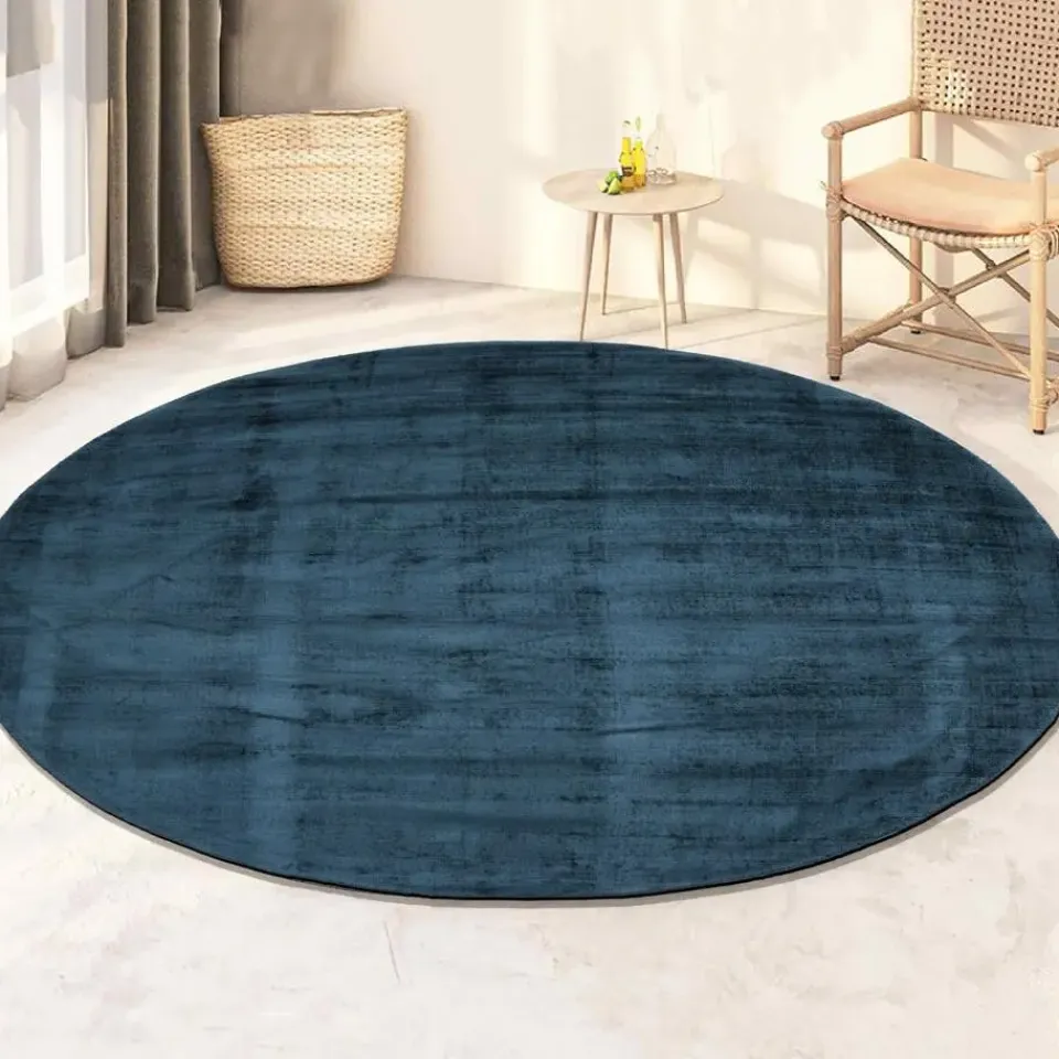 Dutch Lifestyle - Viscose - Vloerkleed - 195cm rond - Blauw Discount