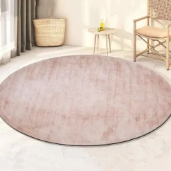 Dutch Lifestyle - Viscose - Vloerkleed - 195cm rond - Roze Hot