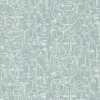 Dutch Wallcoverings - Arty Faces blauwgroen/wit - 0,53x10,05m Hot