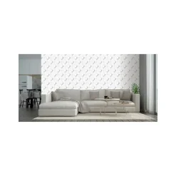 Dutch Wallcoverings - Galactik ruit wit/lichtgrijs - 0,53x10,05m Best