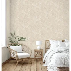 Dutch Wallcoverings - Grace Tropical palm leaf beige - GR322102 Clearance