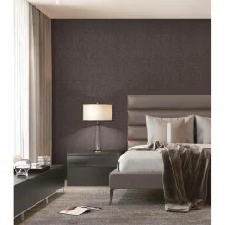 Dutch Wallcoverings - Grace Hessian text. plain chocolate - GR322708