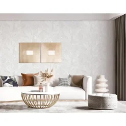 Dutch Wallcoverings - Grace Tropical palm leaf silver - GR322101 Clearance