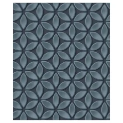 Dutch Wallcoverings - Hexagone dessin zwart/blauwgrijs - 0,53x10,05m