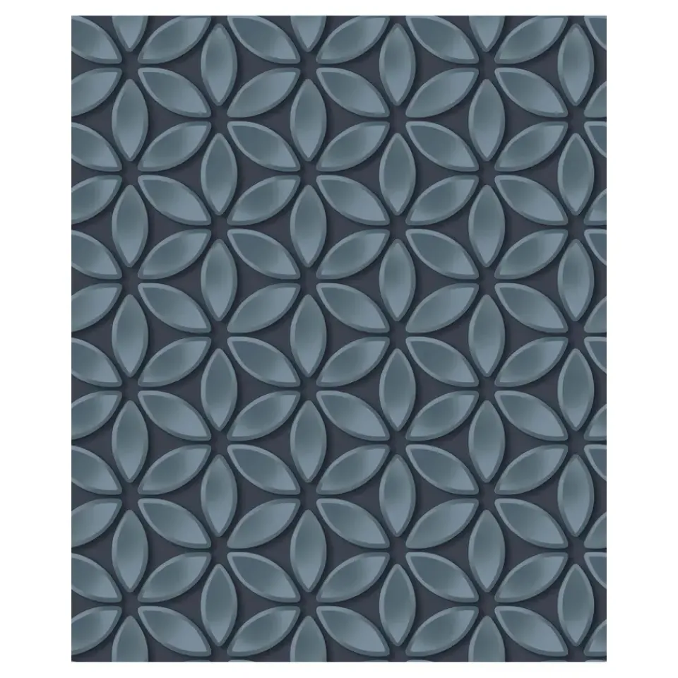 Dutch Wallcoverings - Hexagone dessin zwart/blauwgrijs - 0,53x10,05m