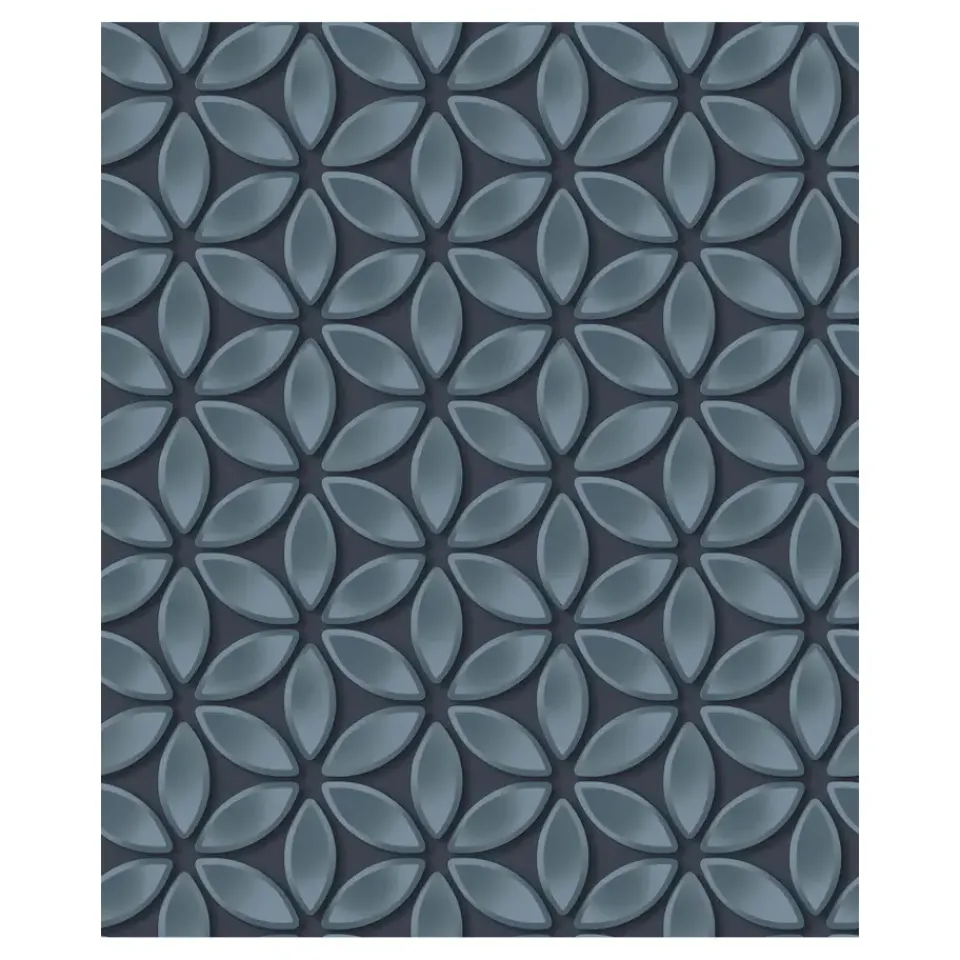 Dutch Wallcoverings - Hexagone dessin zwart/blauwgrijs - 0,53x10,05m