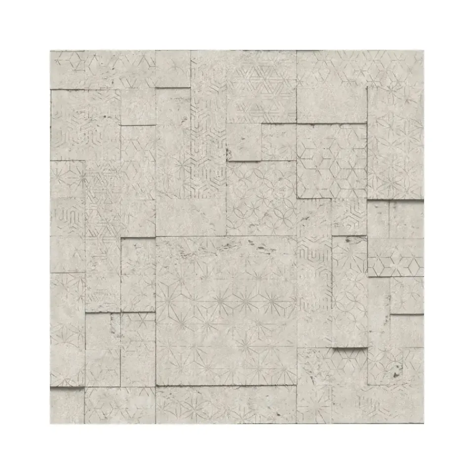 Dutch Wallcoverings - Horizons tegels/dessin donkerbeige - 0,53x10,05m Discount