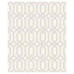 Dutch Wallcoverings - Myriad Kerala Trellis wit/zilver - 0,53x10,05m Clearance