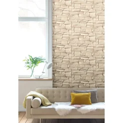 Dutch Wallcoverings - Nomad Dax steen beige - 0,53x10,05m Best