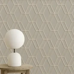 Dutch Wallcoverings - Wallstitch hexagonal grey - 0,53x10,05m Outlet