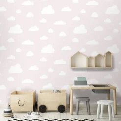 Dutch Wallcoverings behang - My Kingdom Clouds roze/wit - 0.53x10,05m Outlet