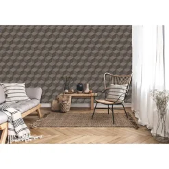 Dutch Wallcoverings Vliesbehang Renaissance natural cube - grijs - 10,05m x 53cm Outlet