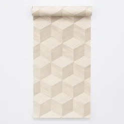 Dutch Wallcoverings Vliesbehang Renaissance natural cube - offwhite - 10m x 53cm Outlet