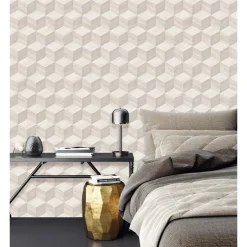 Dutch Wallcoverings Vliesbehang Renaissance natural cube - offwhite - 10m x 53cm Outlet