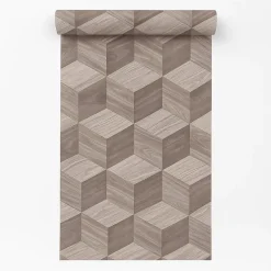 Dutch Wallcoverings Vliesbehang Renaissance natural cube - taupe - 10,05m x 53cm Online