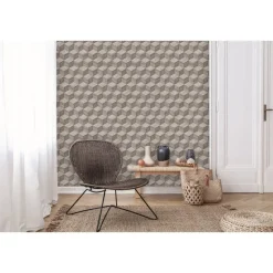 Dutch Wallcoverings Vliesbehang Renaissance natural cube - taupe - 10,05m x 53cm Online