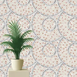 Dutch Wallcoverings Vliesbehang Artifice mozaïc tegel - beige/terra - 10m x 53cm Sale