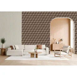 Dutch Wallcoverings Vliesbehang Renaissance natural cube - bruin - 10,05m x 53cm New