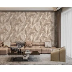 Dutch Wallcoverings Vliesbehang Renaissance leaves - taupe - 10,05m x 53cm New