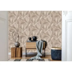 Dutch Wallcoverings Vliesbehang Renaissance leaves - taupe - 10,05m x 53cm New