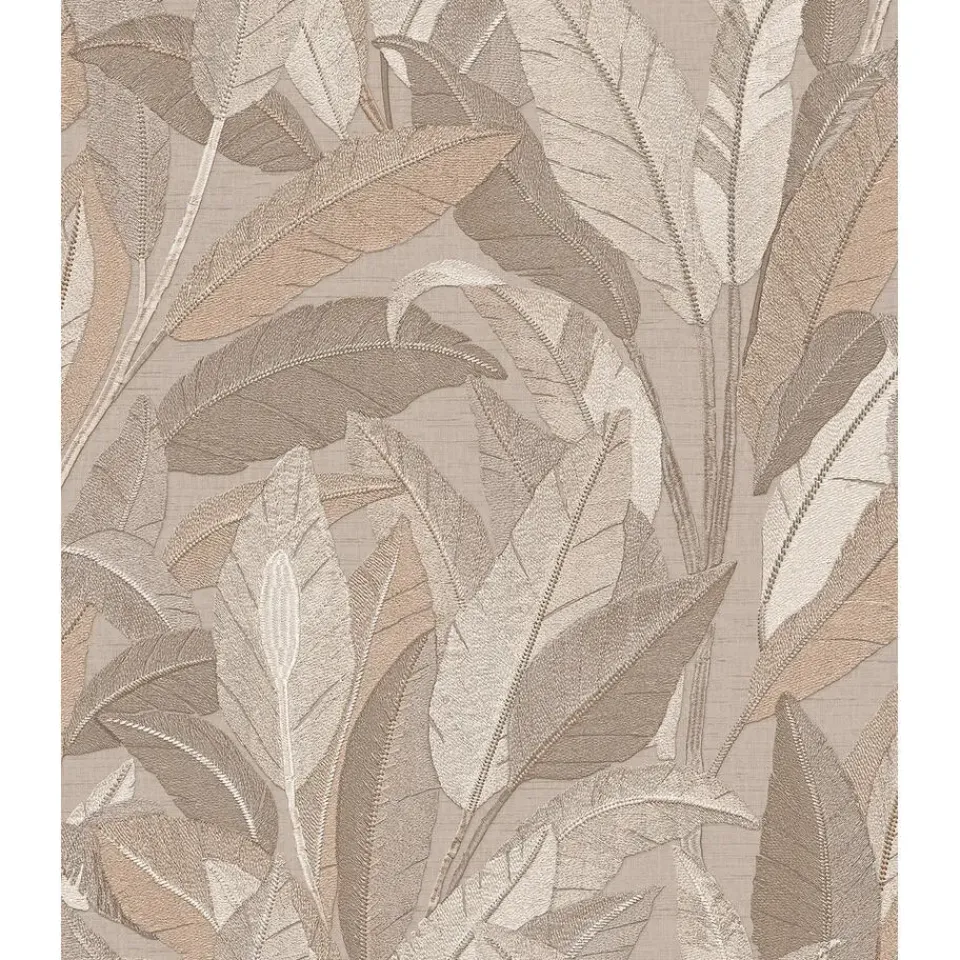 Dutch Wallcoverings Vliesbehang Renaissance leaves - taupe - 10,05m x 53cm New
