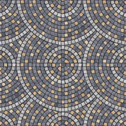 Dutch Wallcoverings Vliesbehang Artifice mozaïc tegel - grijs/oker - 10m x 53cm New