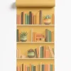 Dutch Wallcoverings Vliesbehang Artifice boeken/planken - geel - 10,05m x 53cm Sale