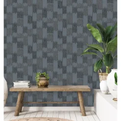 Dutch Wallcoverings Vliesbehang Renaissance textured loom - blauw - 10m x 53cm Sale