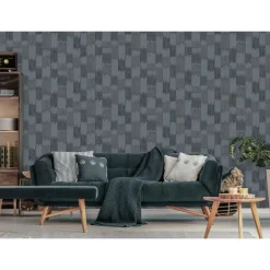 Dutch Wallcoverings Vliesbehang Renaissance textured loom - blauw - 10m x 53cm Sale