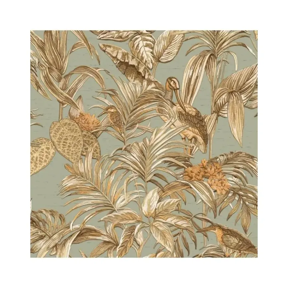 Dutch Wallcoverings Vliesbehang Wallstitch bird of paradise - groen - 10m x 53cm New