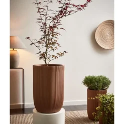 Leen Bakker EANTIO - Bloempot - 37 x 37 x 56 cm - Bruin - Kleivezels Best