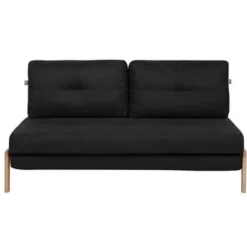 Beliani EDLAND - Slaapbank - Zwart - Polyester Discount