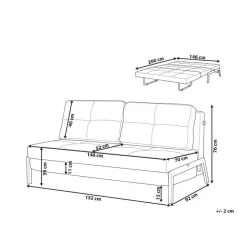 Beliani EDLAND - Slaapbank - Zwart - Polyester Discount