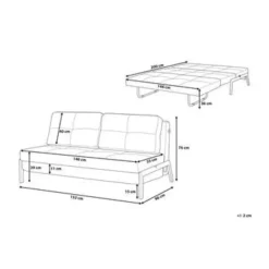 Beliani EDLAND - Slaapbank - Zwart - Polyester Discount