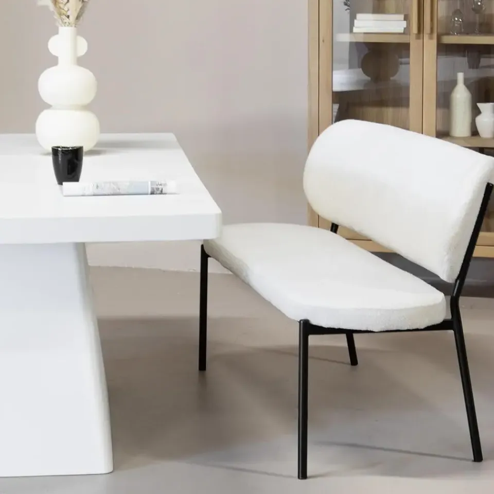 Giga Meubel Eetkamerbank Beige Stof - Diepte 63cm - Zitbreedte 160cm - Maddie Outlet