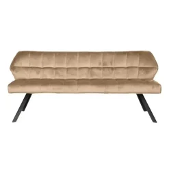 Dimehouse Eetkamerbank Lino Velvet Stof Champagne 180 cm Geblokt Online